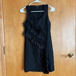 Banana‎ Republic Black Ruffle Sleeveless Dress Petite XS Party Cocktail
